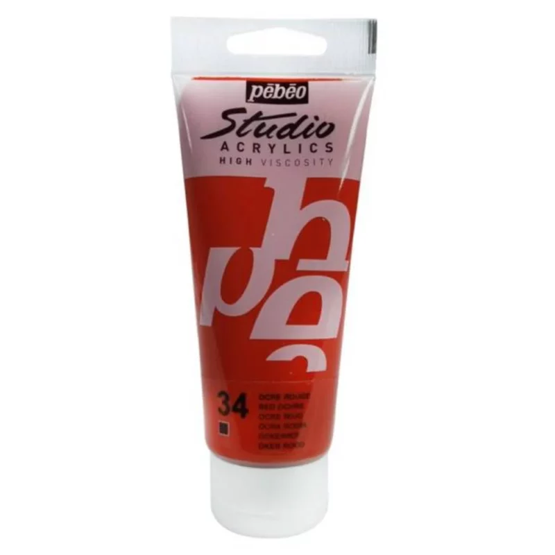 ACRILICO FINO STUDIO 100 ML OCRE ROJO Nº34