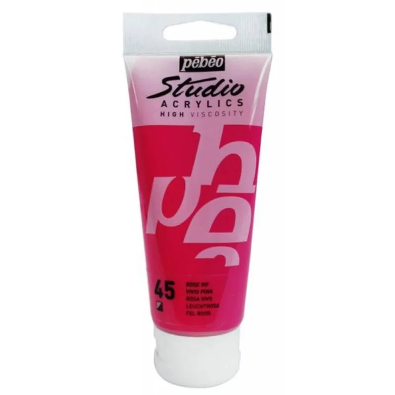 ACRILICO FINO STUDIO 100 ML ROSA VIVO OPACO Nº45