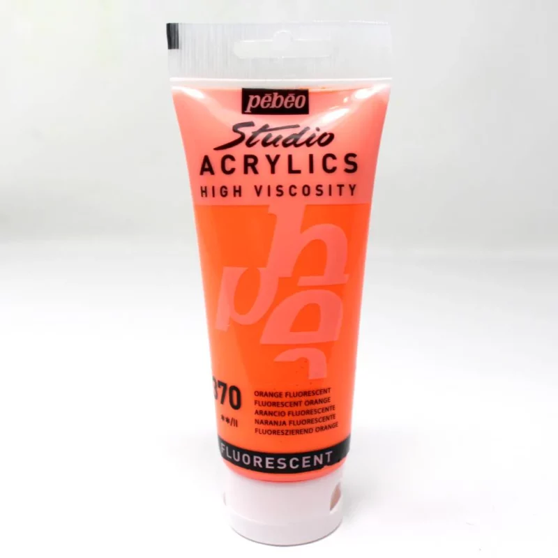 ACRILICO FINO STUDIO 100 ML NARANJA FLUORESCENTE Nº370